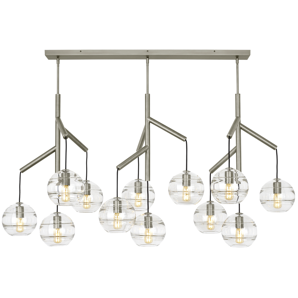 Sedona Triple Chandelier | Clear Satin Nickel Bulb Not Included