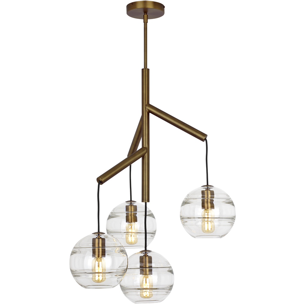 Sedona Single Chandelier Single Clear Aged Brass 2700K 90 CRI t14 led 90 cri 2700k 120v