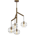 Sedona Single Chandelier Single Clear Aged Brass 2700K 90 CRI t14 led 90 cri 2700k 120v