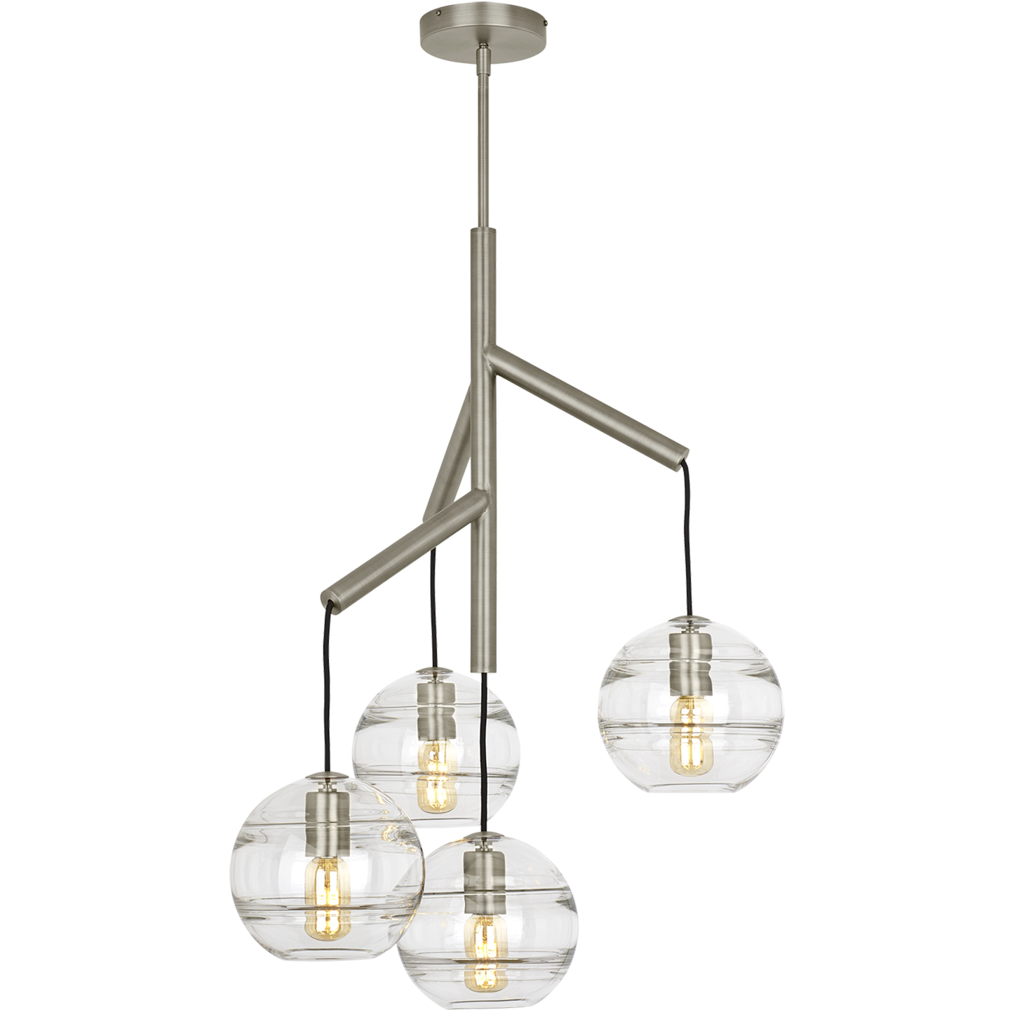 Sedona Single Chandelier Single Clear Satin Nickel Bulb Not Included
