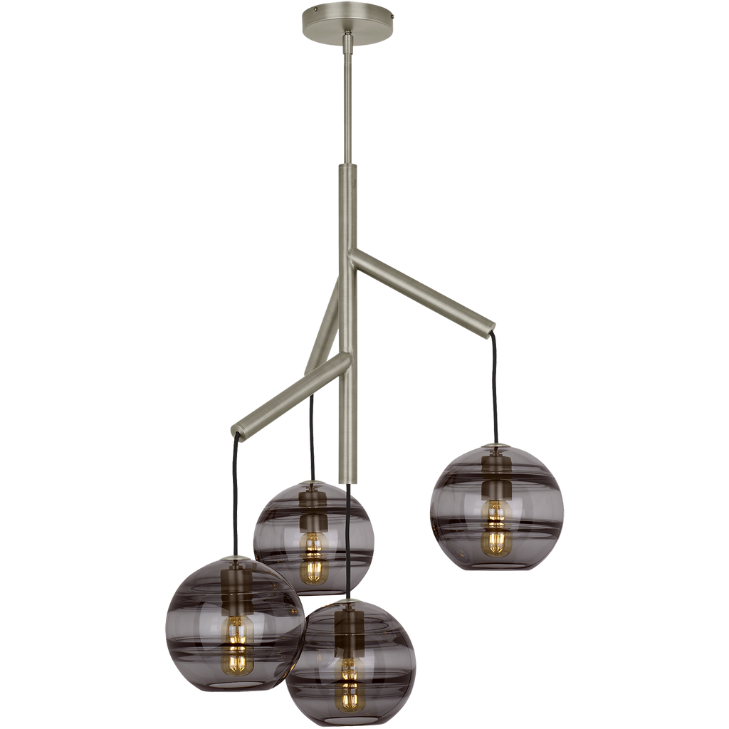 Sedona Single Chandelier Single Transparent Smoke Satin Nickel Bulb Not Included
