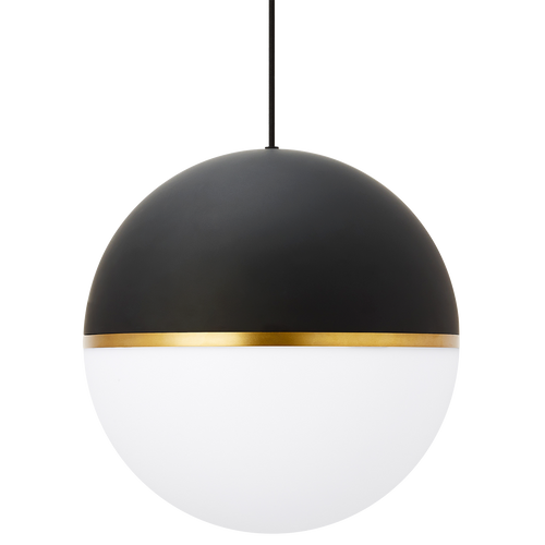 Akova Grande Pendant | Matte Black/Aged Brass Bulb Not Included