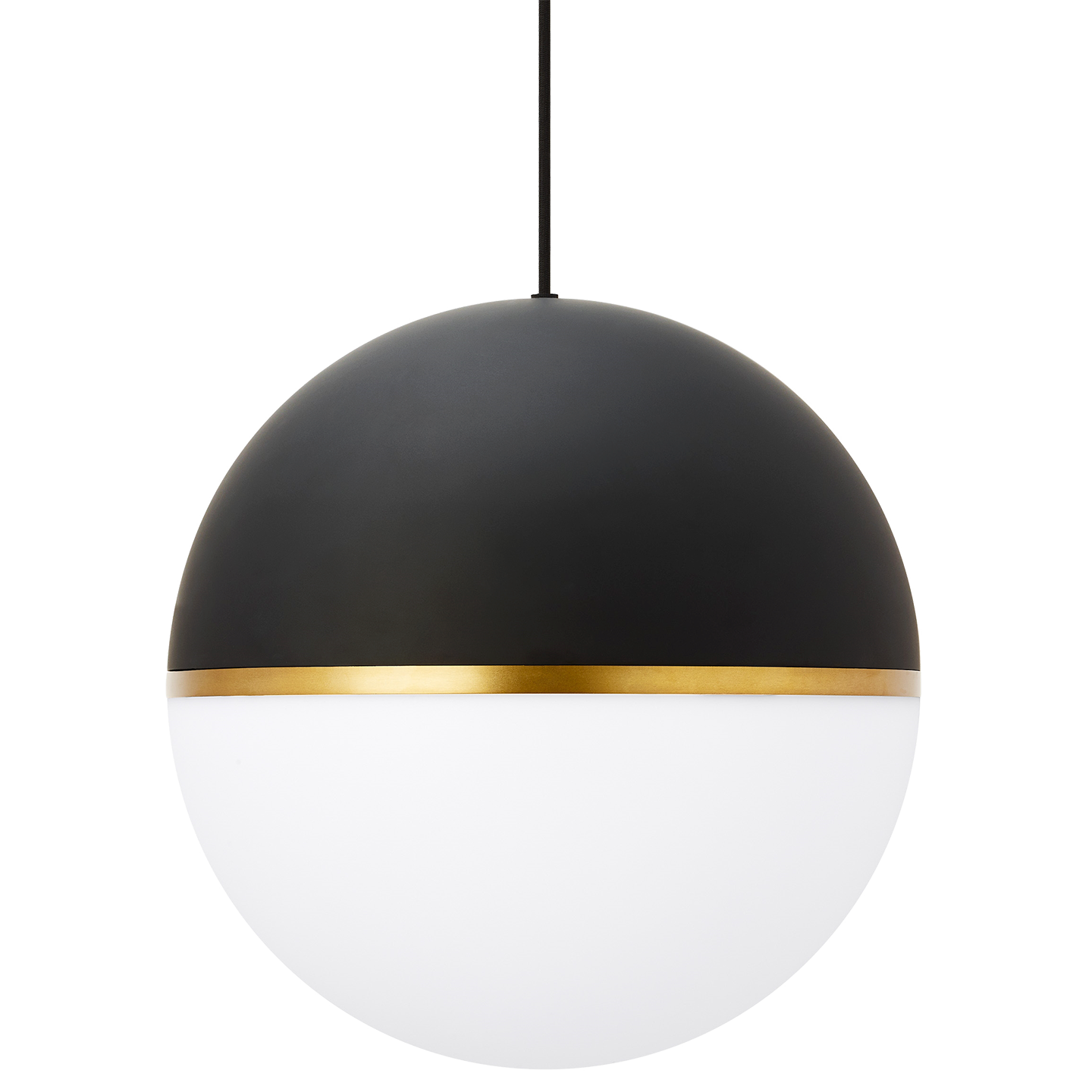 Akova Grande Pendant Matte Black/Aged Brass 2700K 90 CRI med. base a21 led 90cri 2700k 120v