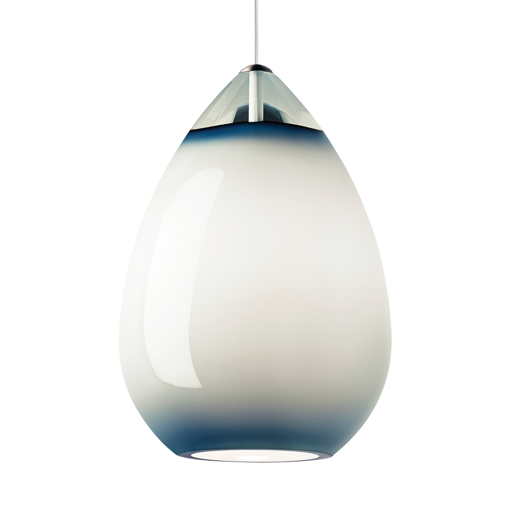 Alina Grande Pendant Steel Blue Satin Nickel A19 LED 2700K 90 CRI 120V