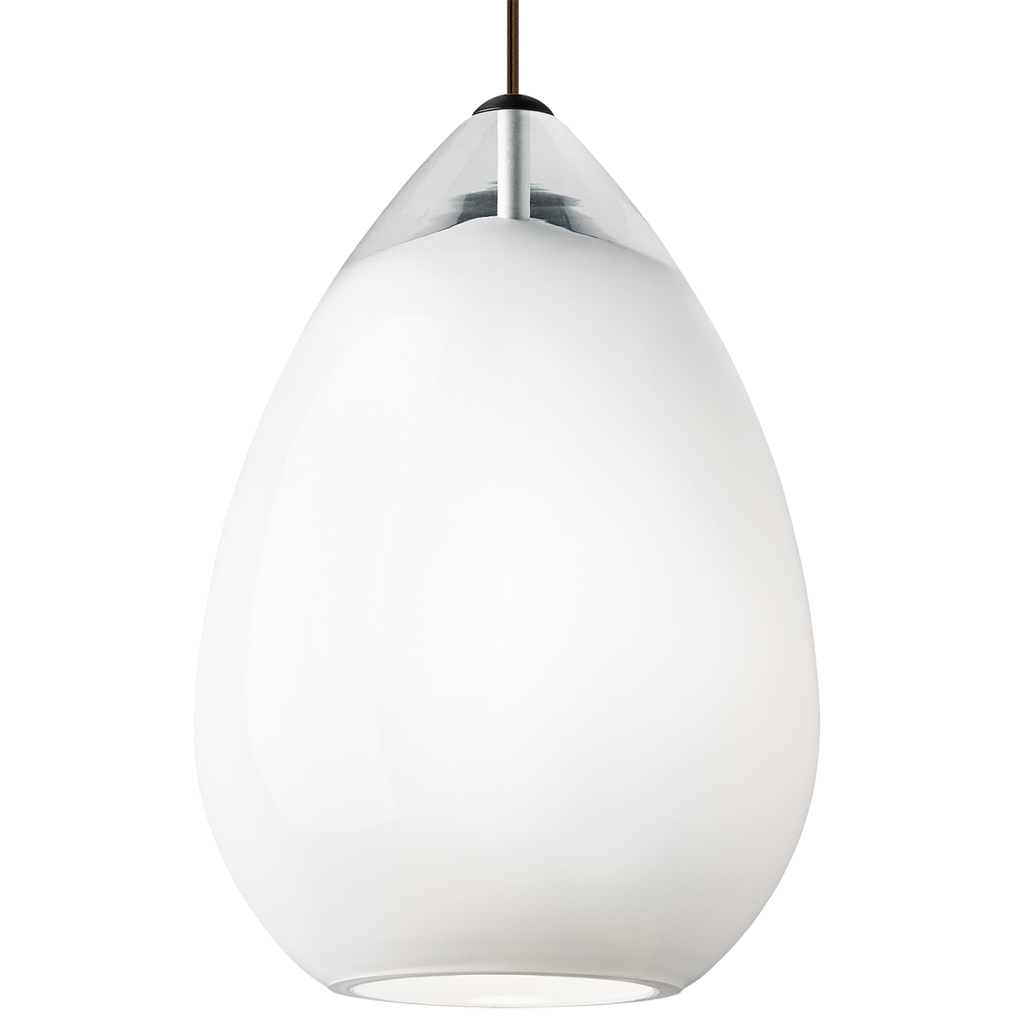 Alina Grande Pendant White Satin Nickel Bulb Not Included