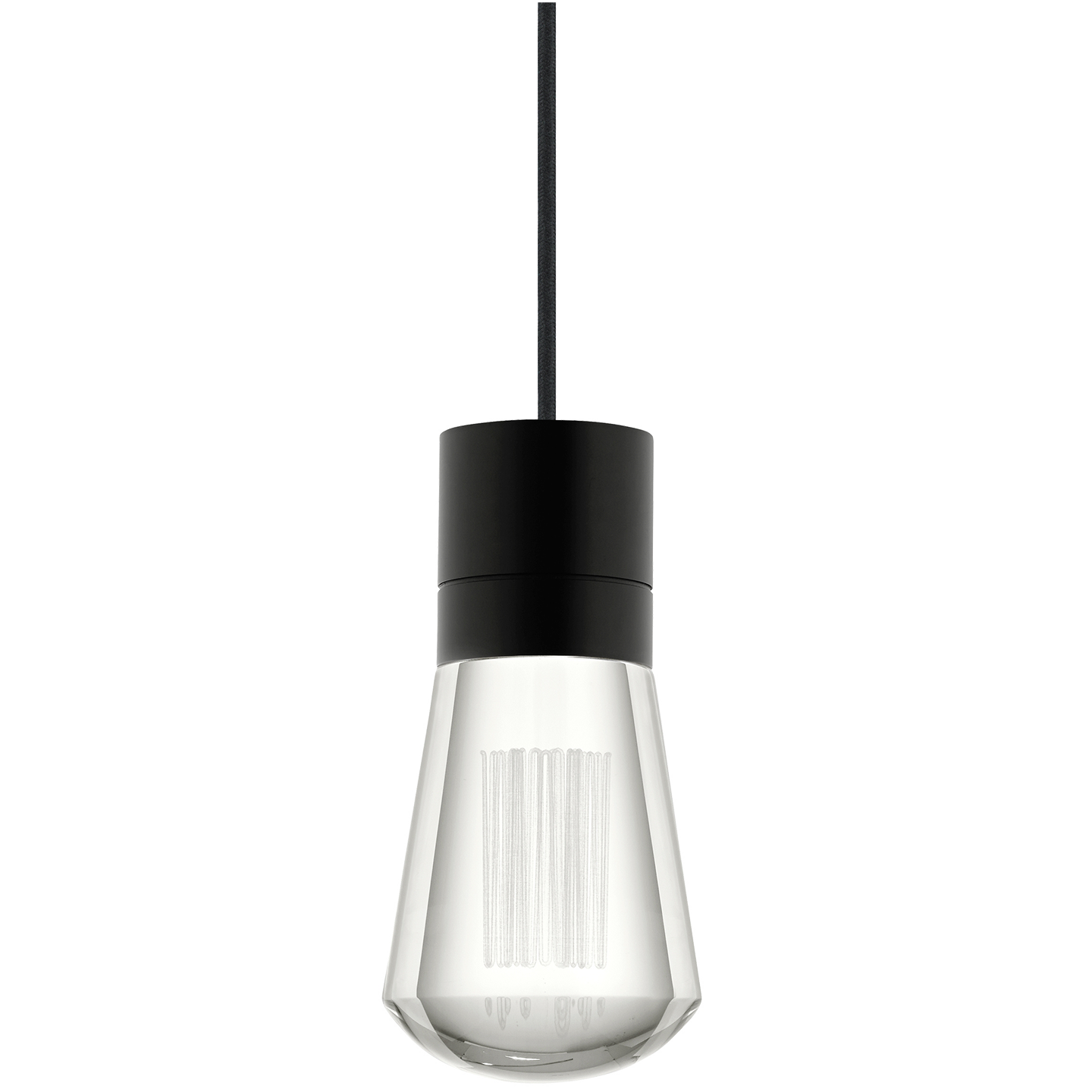Alva 1-Light Pendant | Black | Black Cord 3000-2200K