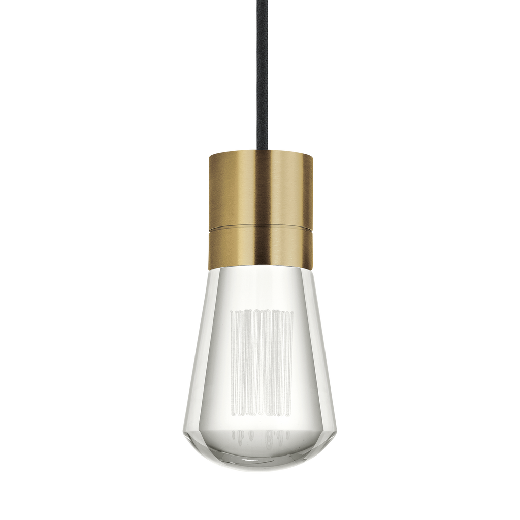 Alva 1-Light Pendant | Natural Brass | Black Cord 2700K
