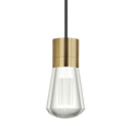 Alva 1-Light Pendant | Natural Brass | Black Cord 2700K
