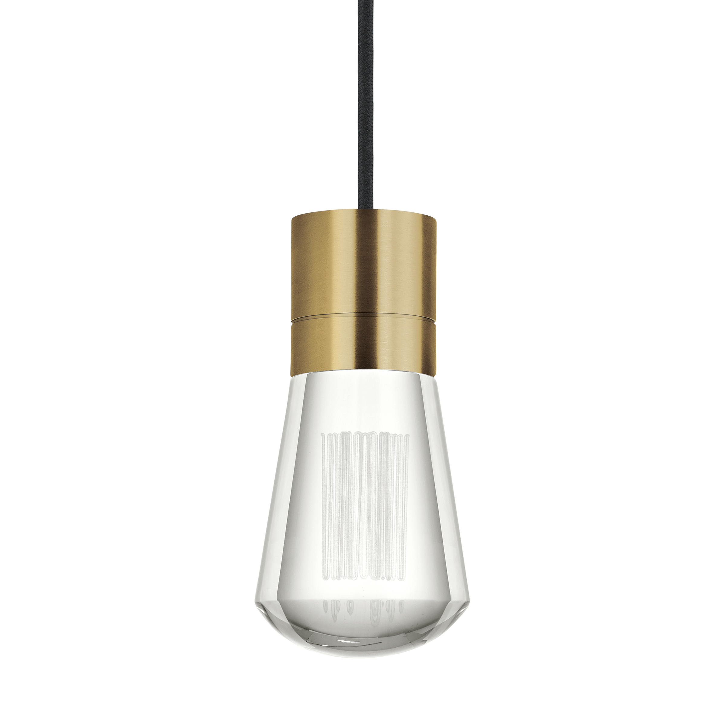 Alva 1-Light Pendant | Natural Brass | Black Cord 2700K