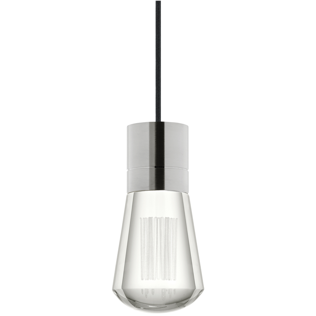 Alva 1-Light Pendant | Satin Nickel | Black Cord 2700K