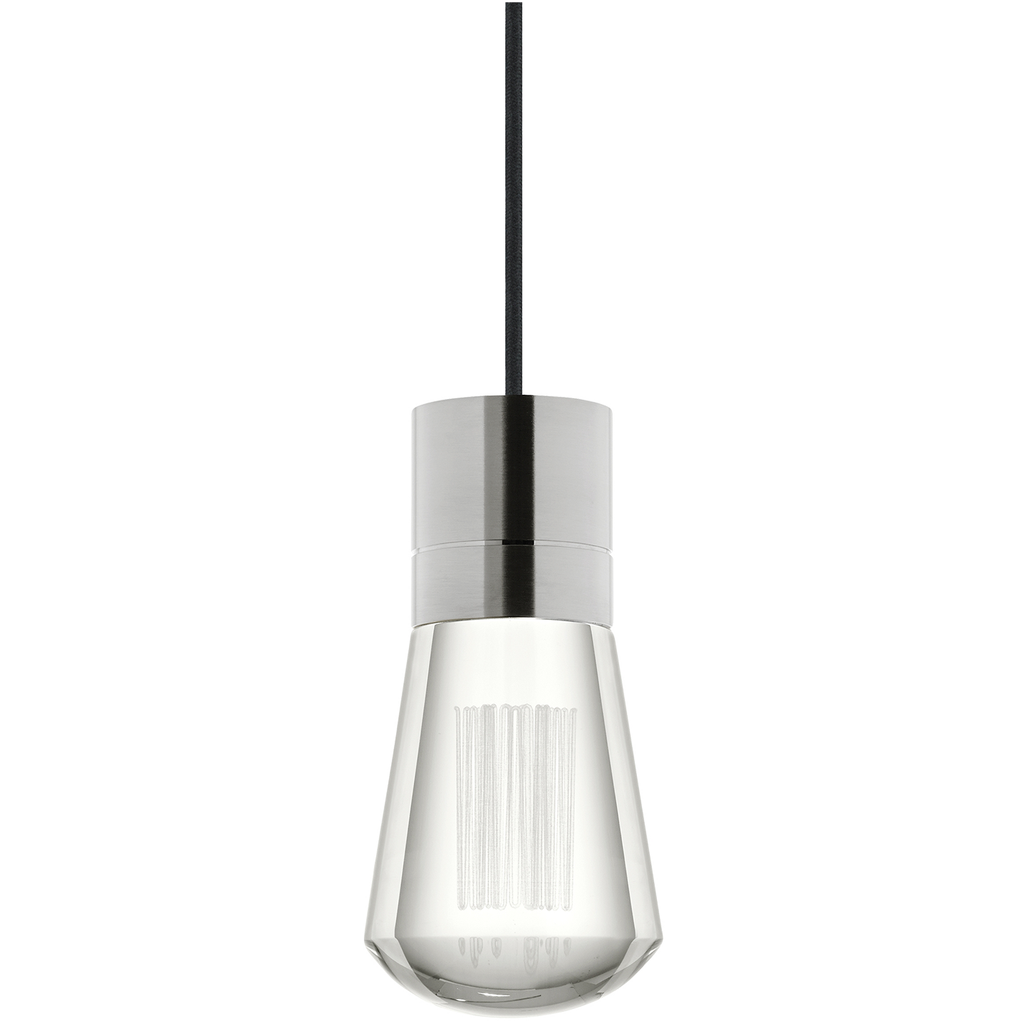 Alva 1-Light Pendant | Satin Nickel | Black Cord 2700K