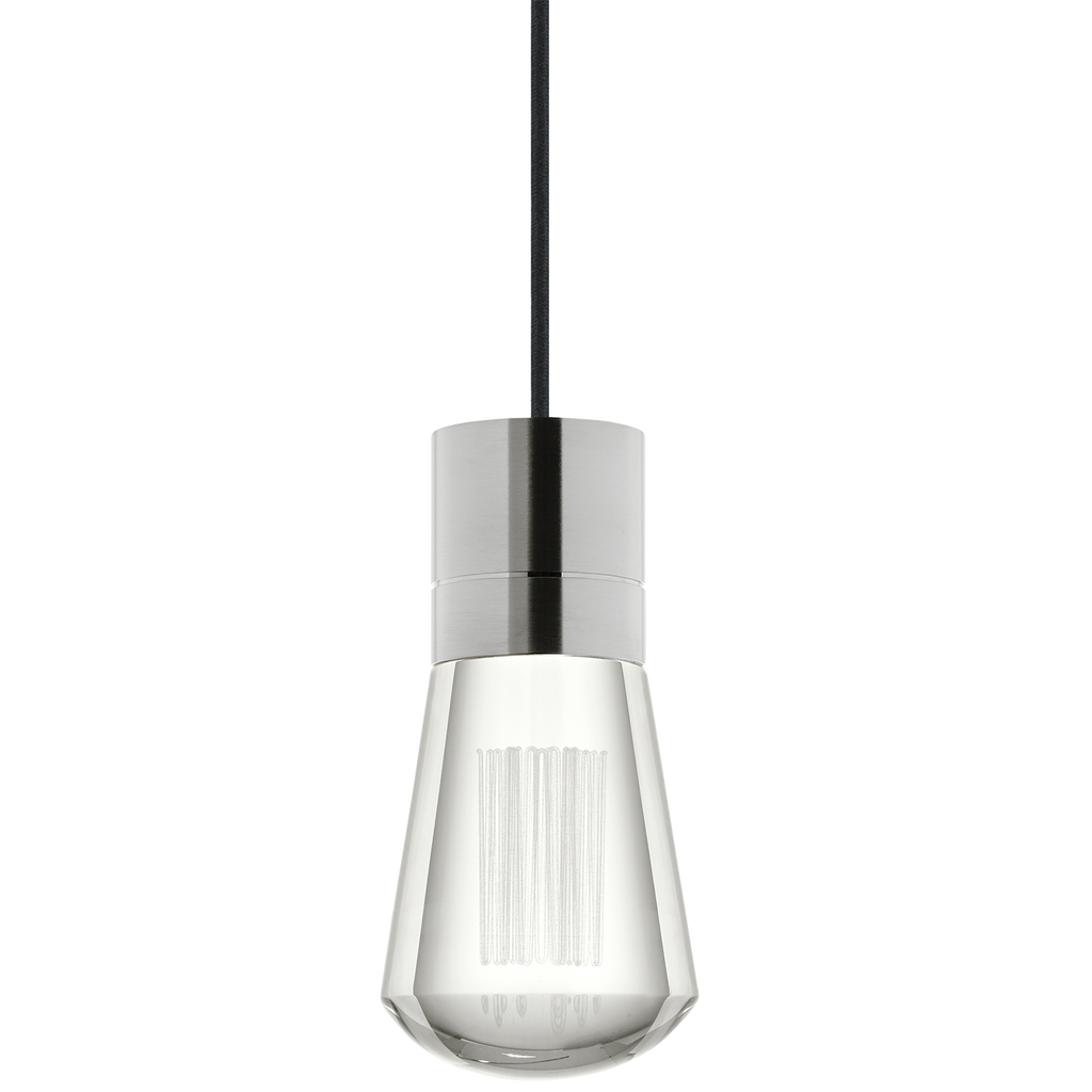 Alva 1-Light Pendant | Satin Nickel | Black Cord 3000-2200K