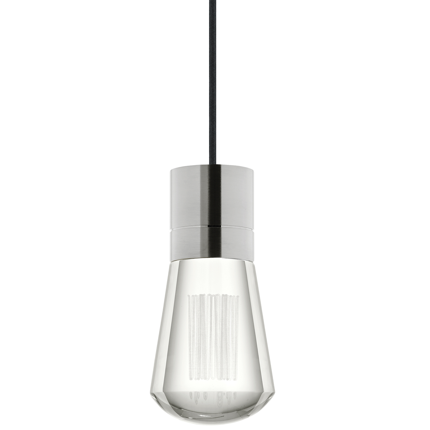Alva 1-Light Pendant | Satin Nickel | Black Cord 3000-2200K