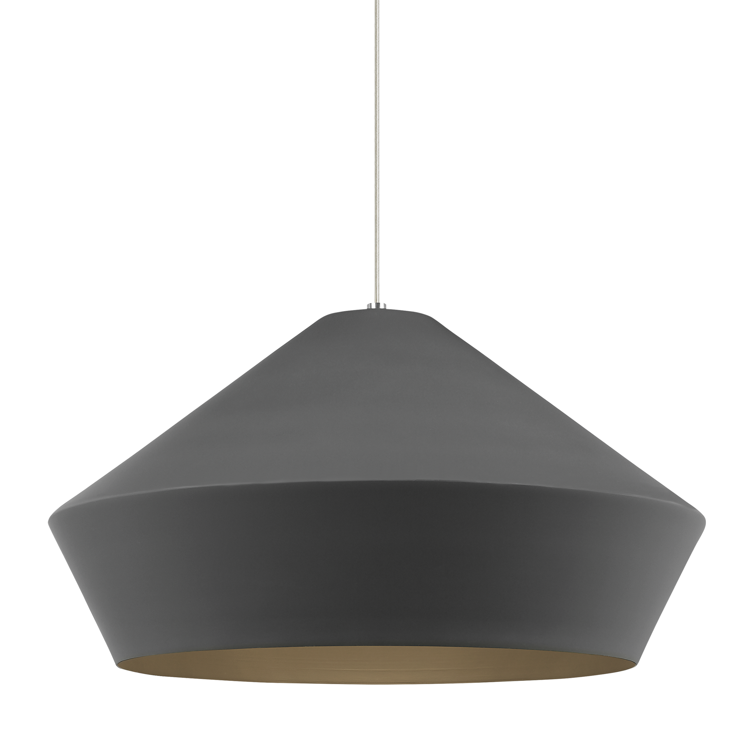Brummel Grande Pendant | Satin Nickel | Charcoal Gray Bulb(s) Not Included
