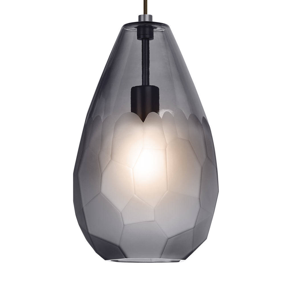 Briolette Grande Pendant Smoke Satin Nickel A19 LED 2700K 90 CRI 120V