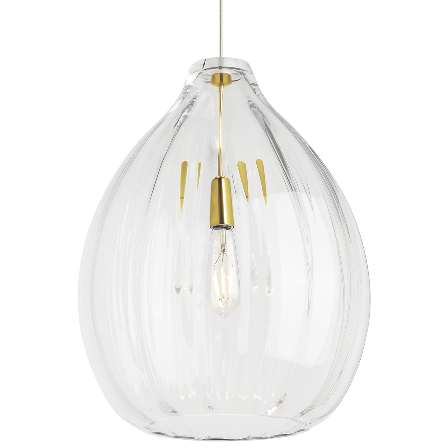 Harper Pendant | Clear Natural Brass Bulb Not Included