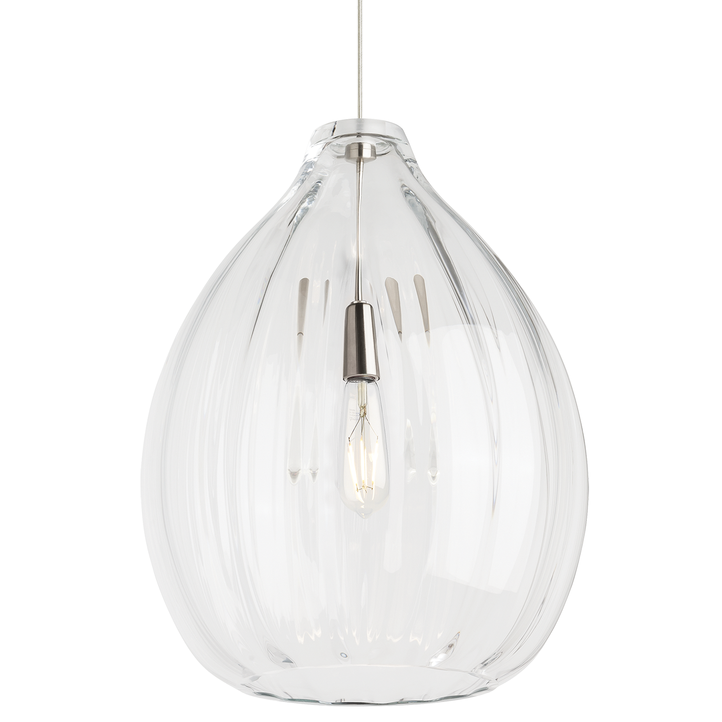 Harper Pendant Clear Satin Nickel Bulb Not Included