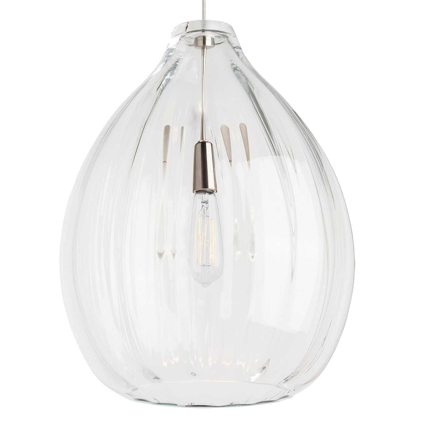 Harper Pendant Clear Satin Nickel Bulb Not Included