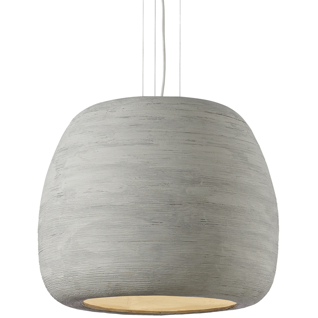 Karam Large Pendant Large Concrete/White A21 LED 2700K 90 CRI 120V