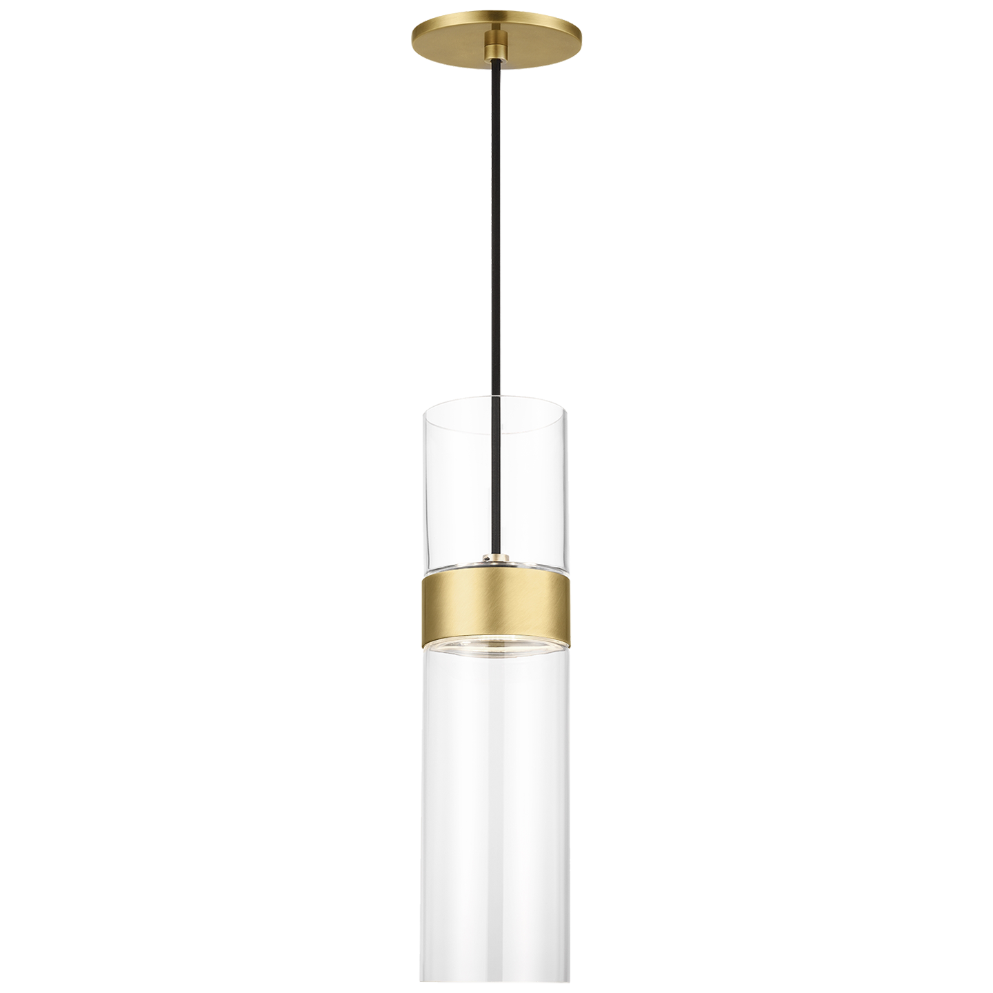 Manette Medium Pendant Clear Glass natural brass 3000K 90 CRI integrated led 90 cri 3000k 120v