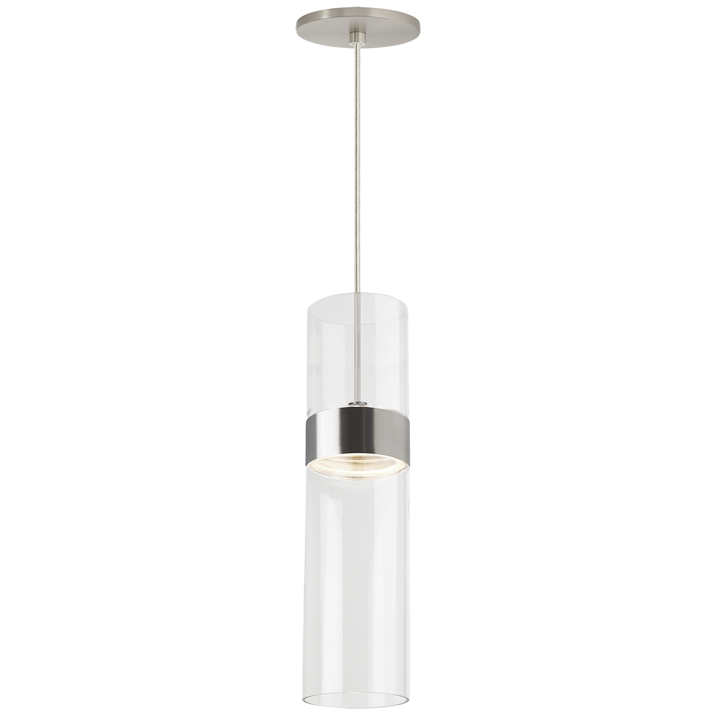 Manette Medium Pendant Clear Glass satin nickel 3000K 90 CRI integrated led 90 cri 3000k 120v