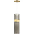 Manette Medium Pendant Transparent Smoke Glass natural brass 3000K 90 CRI integrated led 90 cri 3000k 120v