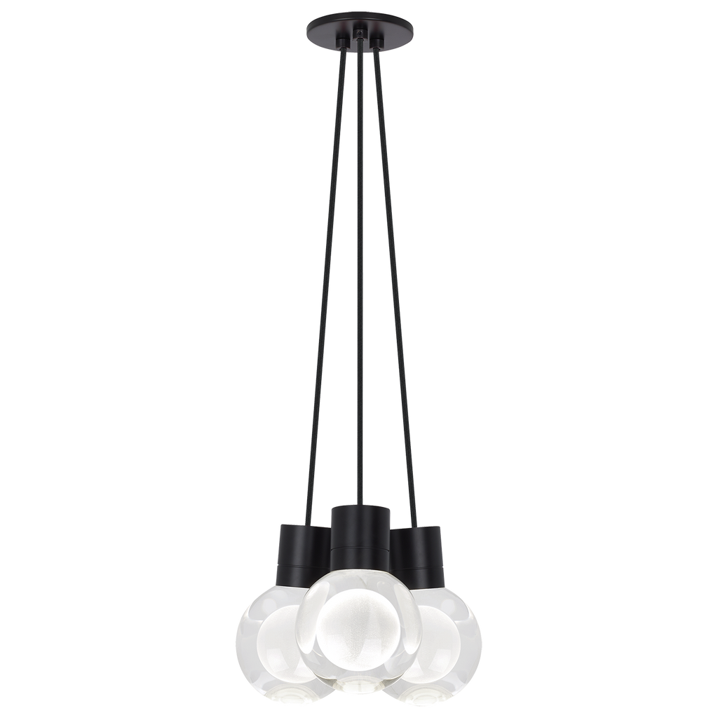 Mina 3-Light Chandelier | Black | Black Cord 3000-2200K