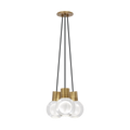 Mina 3-Light Chandelier | Natural Brass | Black Cord 2700K