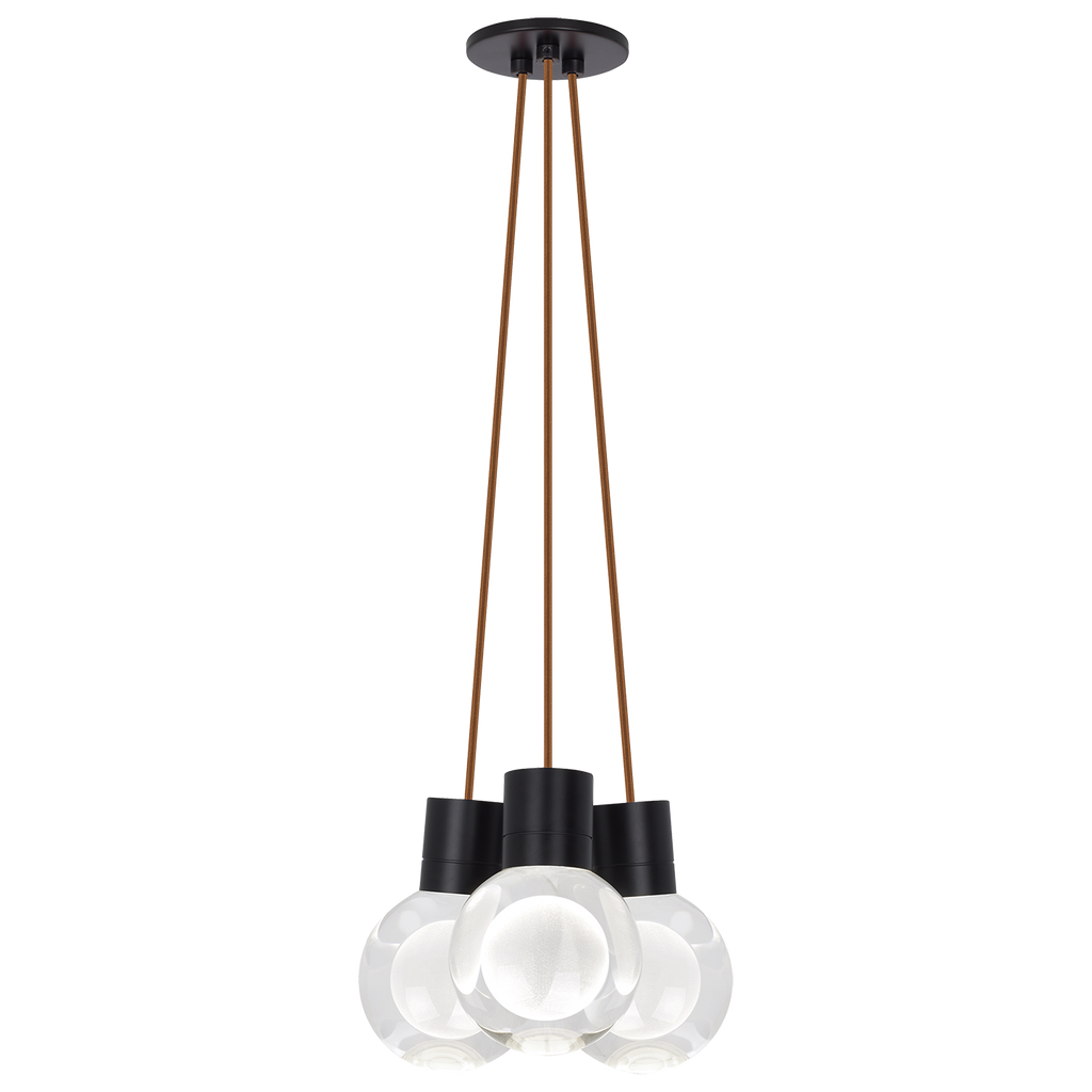 Mina 3-Light Chandelier | Black | Copper Cord 3000K