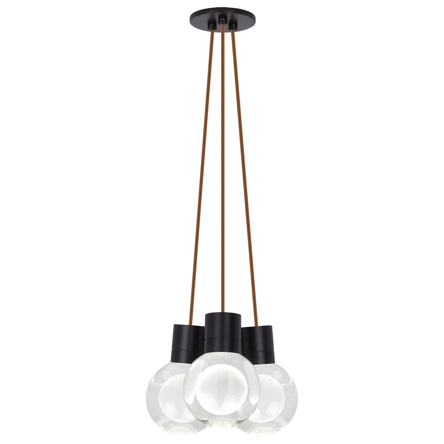 Mina 3-Light Chandelier | Black | Copper Cord 3000K