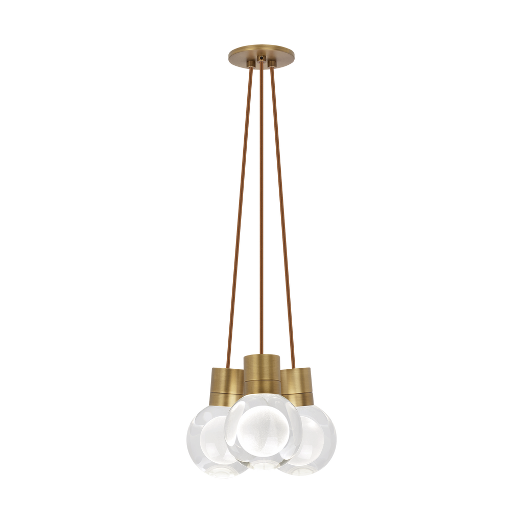 Mina 3-Light Chandelier | Natural Brass | Copper Cord 3000K