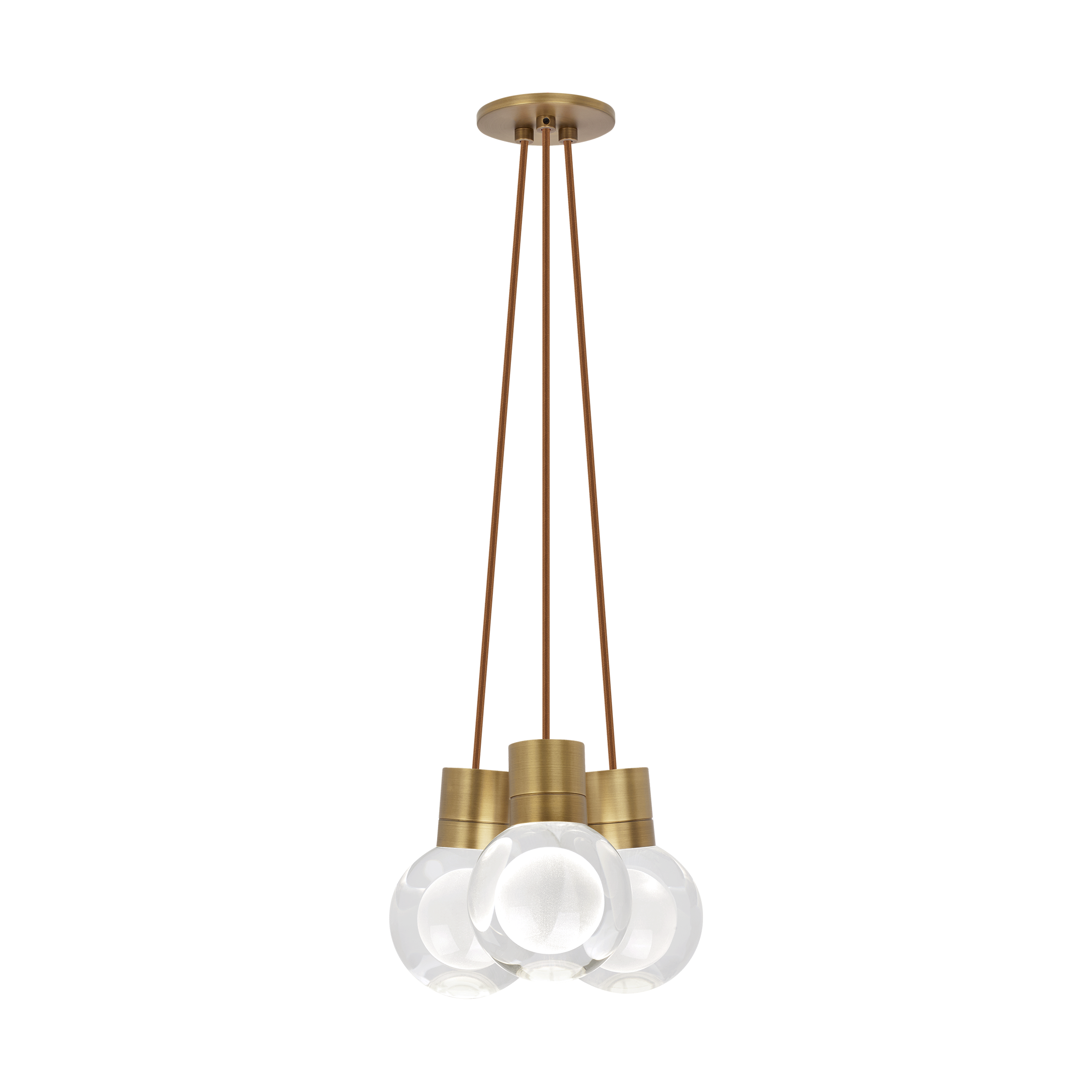 Mina 3-Light Chandelier | Natural Brass | Copper Cord 3000K