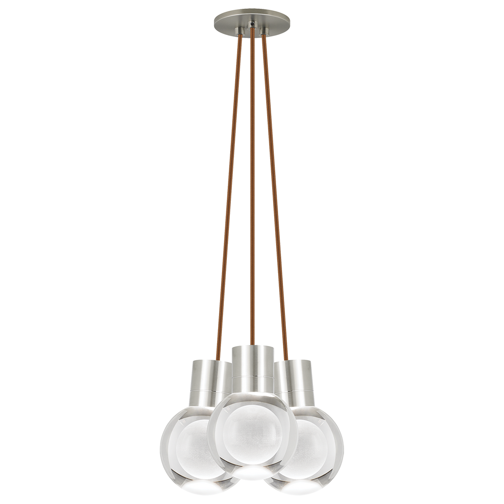 Mina 3-Light Chandelier | Satin Nickel | Copper Cord 3000K