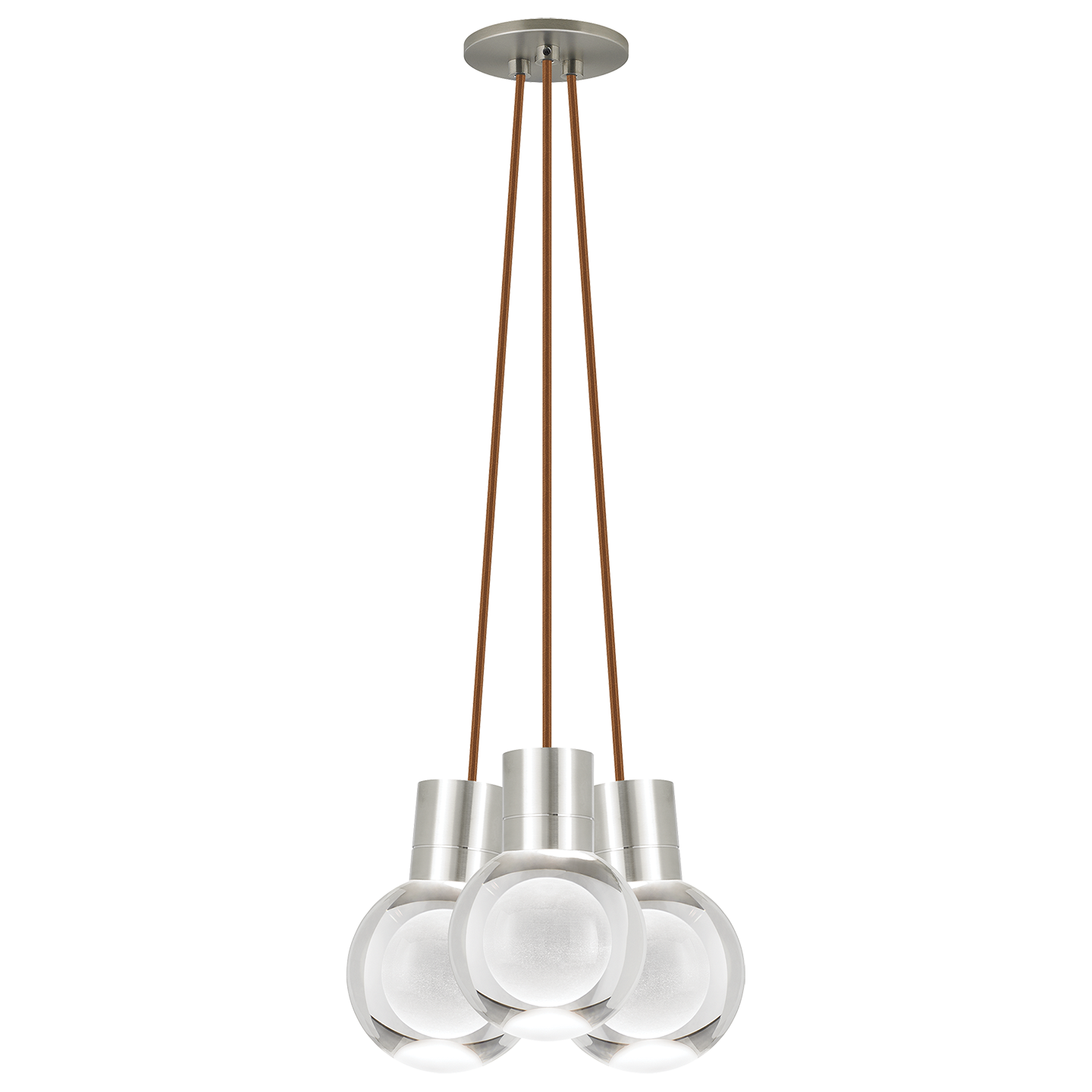 Mina 3-Light Chandelier | Satin Nickel | Copper Cord 3000K