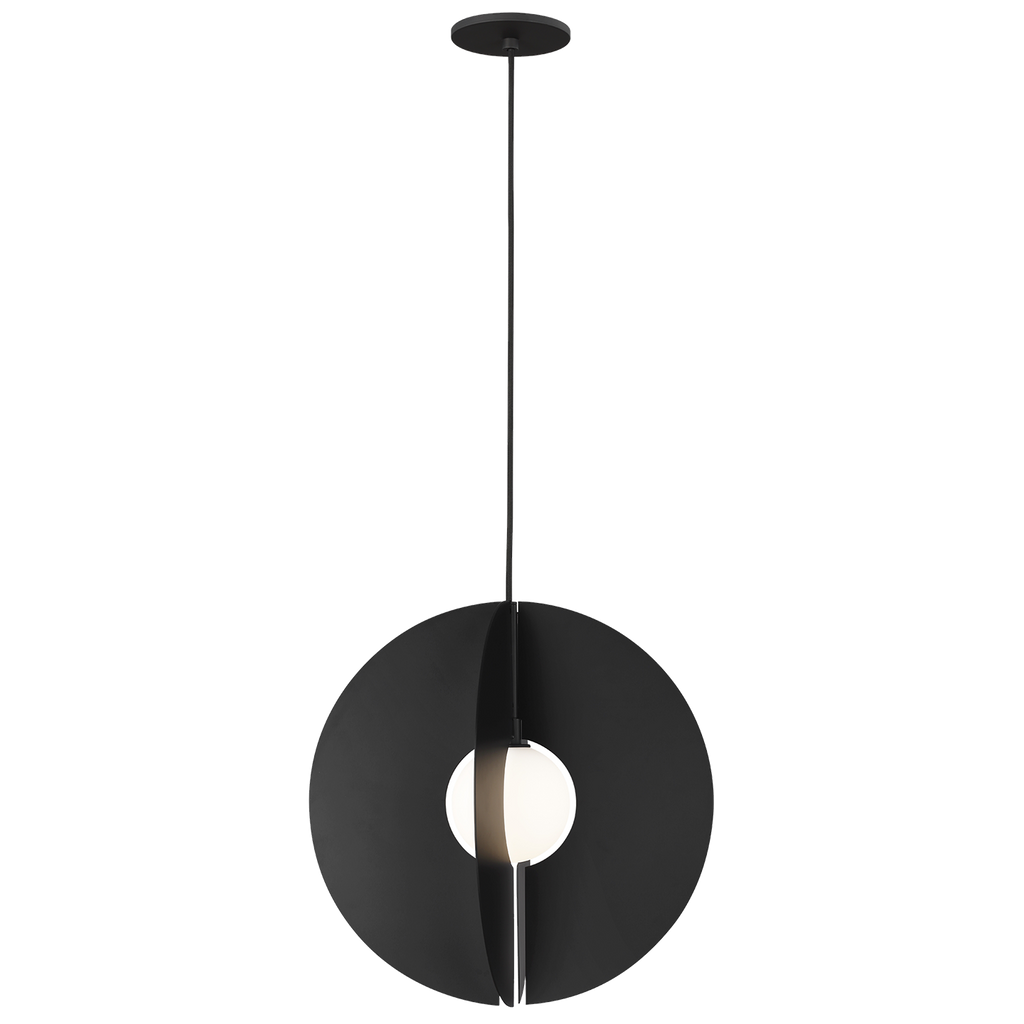 Orbel Round Pendant Matte Black Bulb Not Included