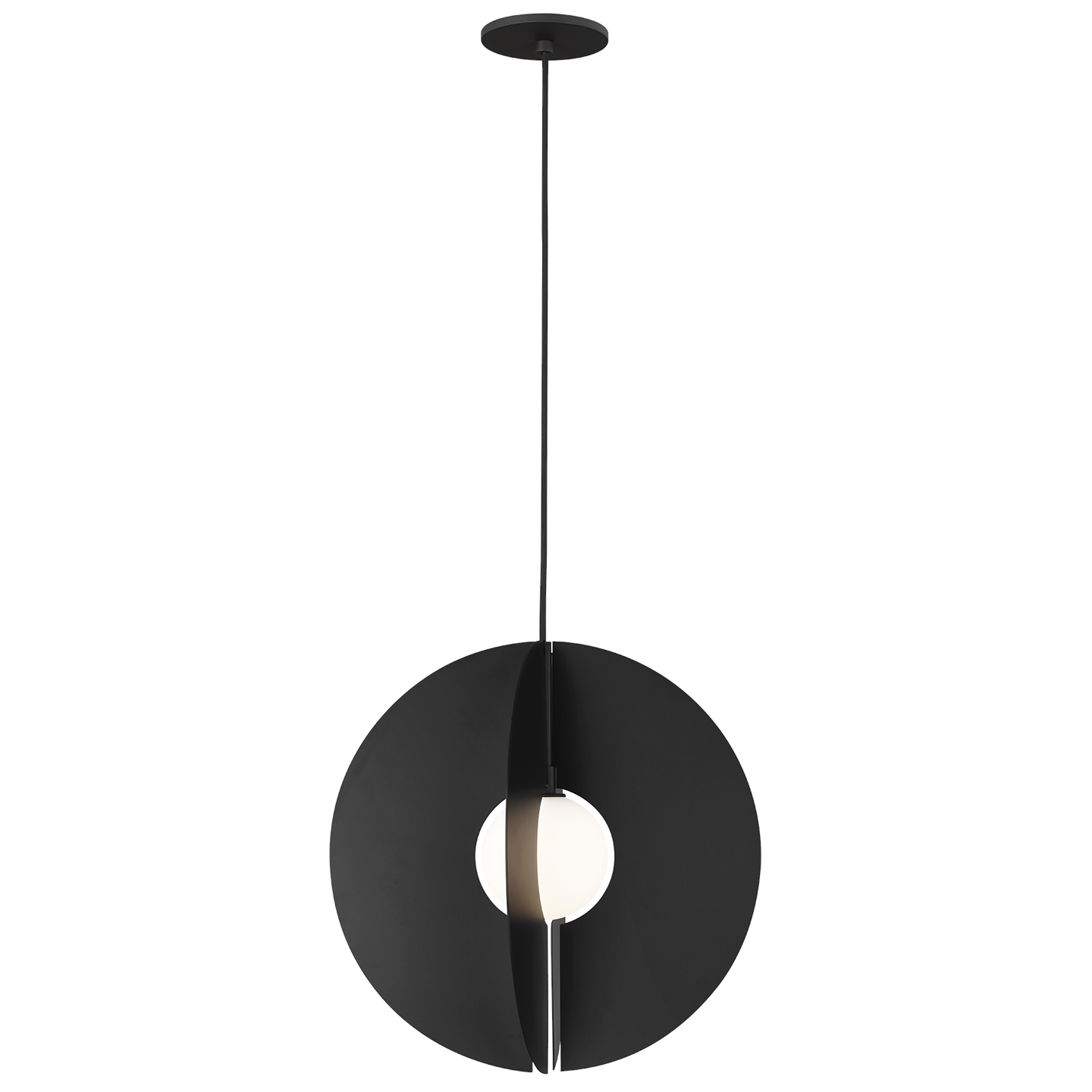 Orbel Round Pendant Matte Black Bulb Not Included