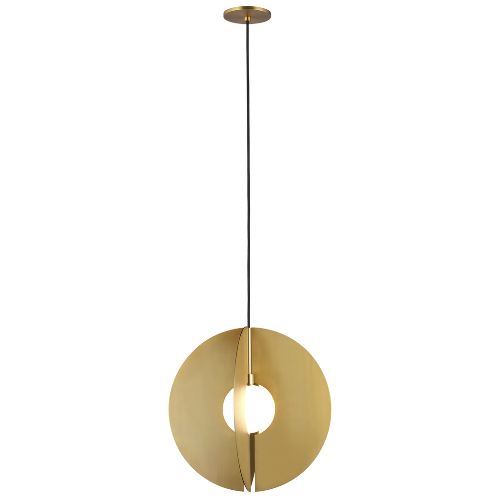 Orbel Round Pendant | Aged Brass Bulb Not Included