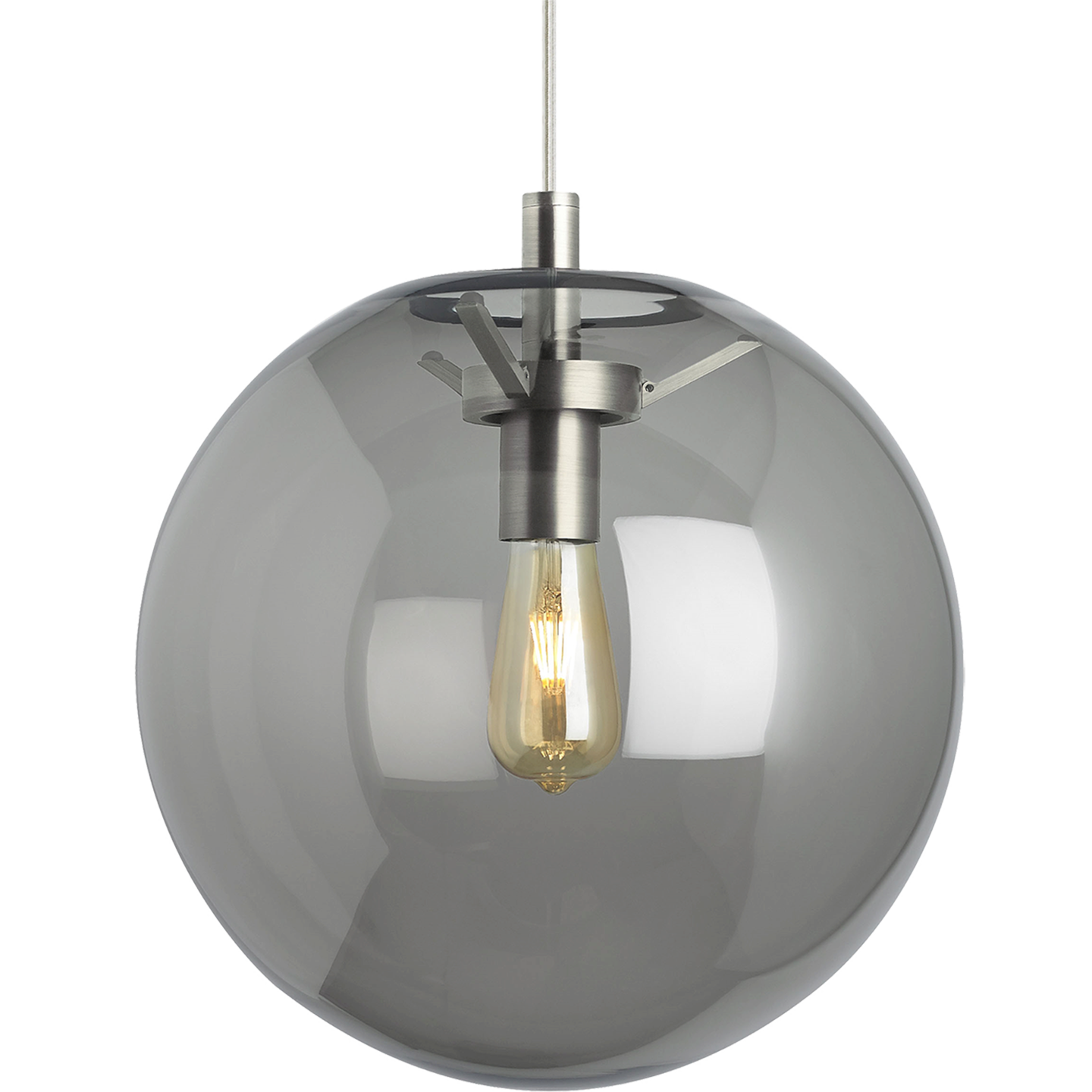 Palona Pendant Smoke Satin Nickel Bulb Not Included