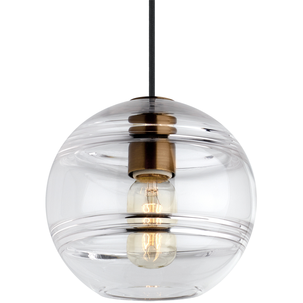Sedona Medium Pendant Clear Aged Brass Bulb Not Included