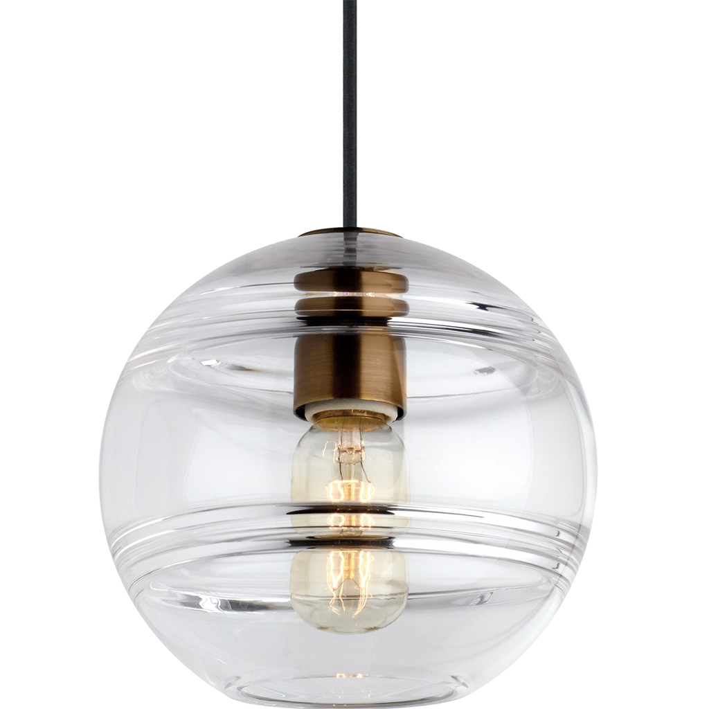 Sedona Medium Pendant Clear Aged Brass 2700K 90 CRI led t14 90 cri 2700k 120v