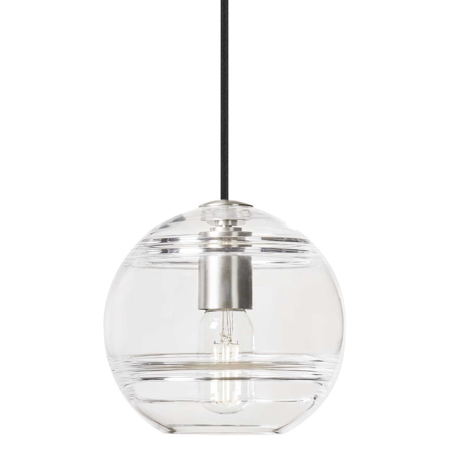 Sedona Medium Pendant Clear Satin Nickel Bulb Not Included