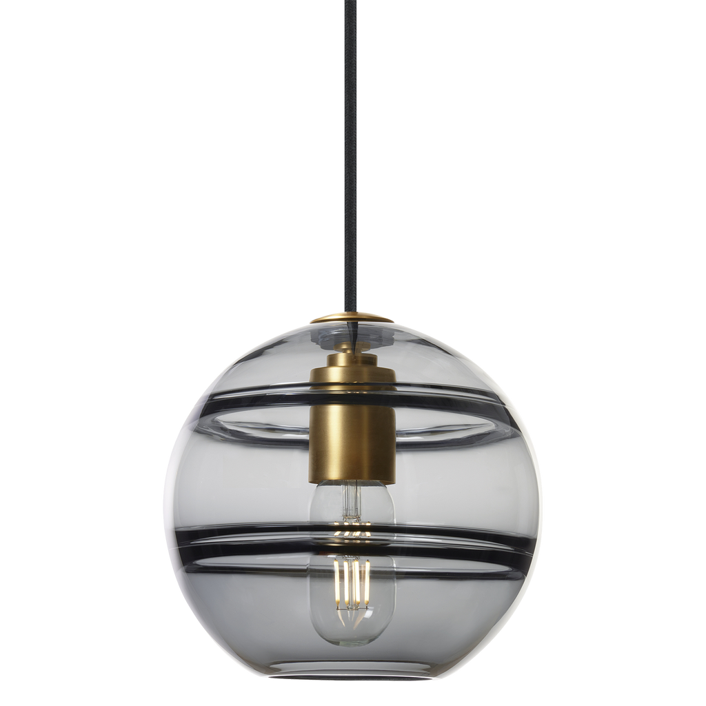 Sedona Medium Pendant Transparent Smoke Aged Brass Bulb Not Included