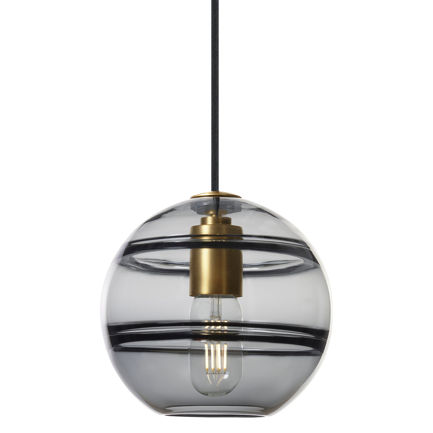 Sedona Medium Pendant Transparent Smoke Aged Brass 2700K 90 CRI led t14 90 cri 2700k 120v