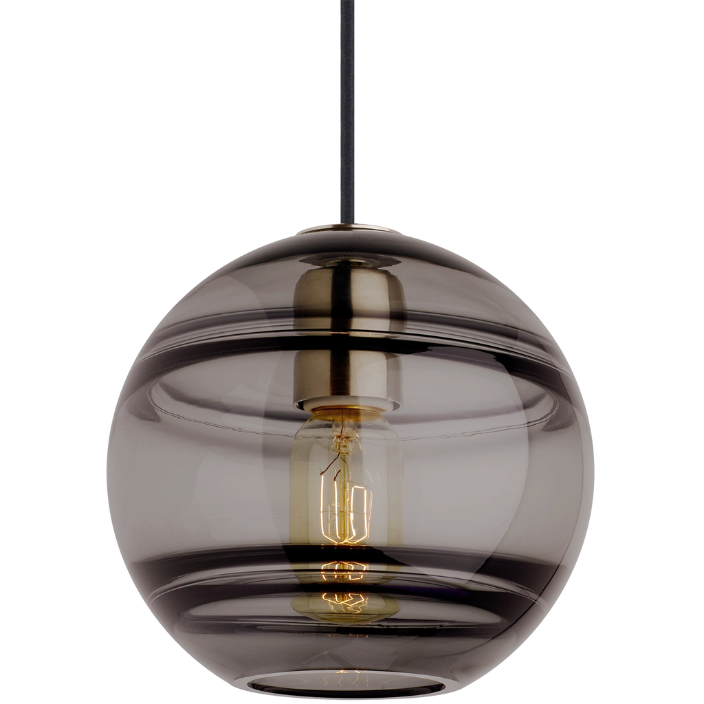 Sedona Medium Pendant Transparent Smoke Satin Nickel T14 LED 90 CRI 2700K 120V