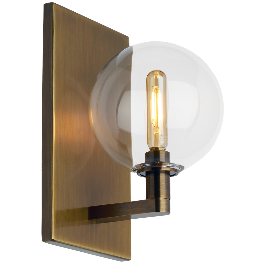 Gambit Single Wall Single Clear Aged Brass Bulb Not Included