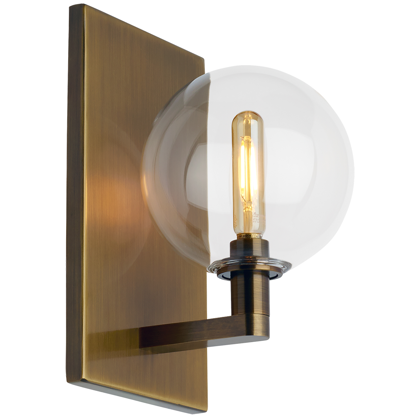 Gambit Single Wall Single Clear Aged Brass Bulb Not Included