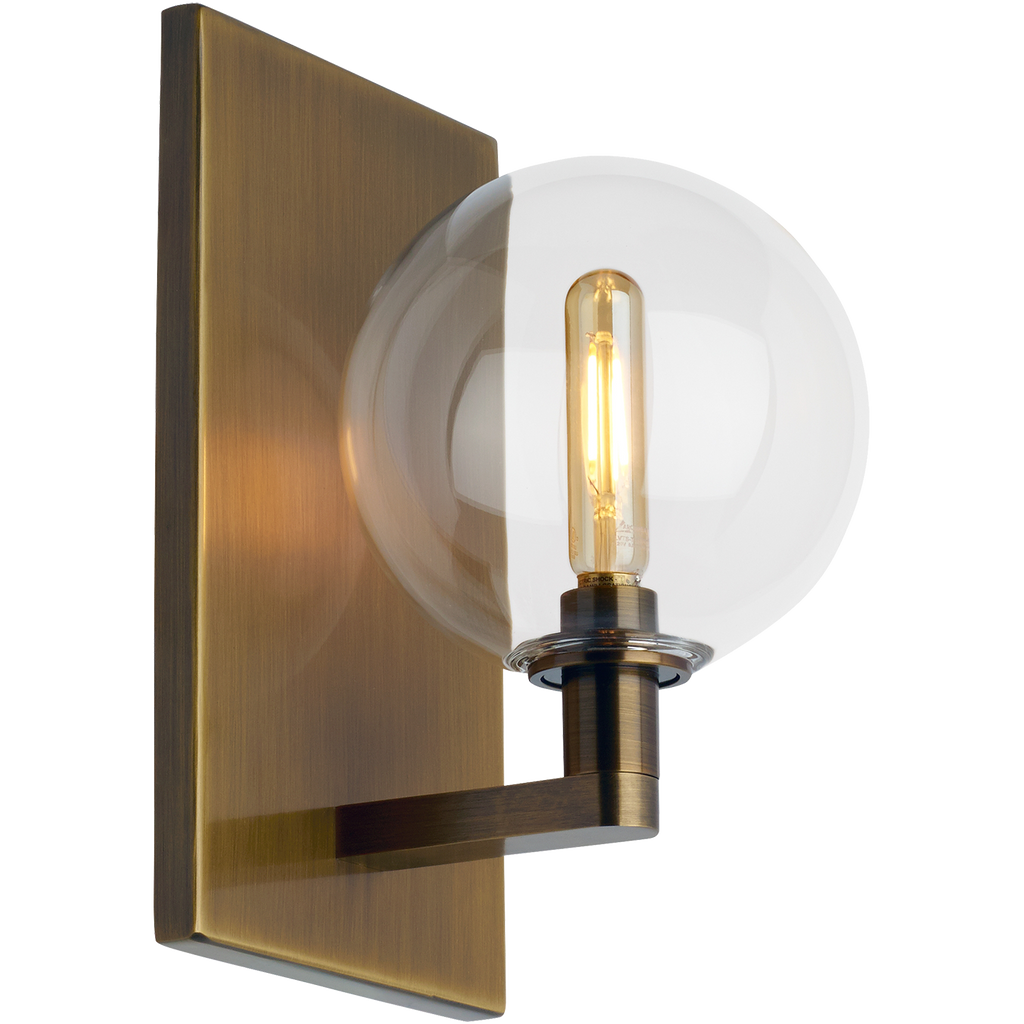 Gambit Single Wall Single Clear Aged Brass 2700K 90 CRI led t6 90 cri 2700k 120v (t20/t24)
