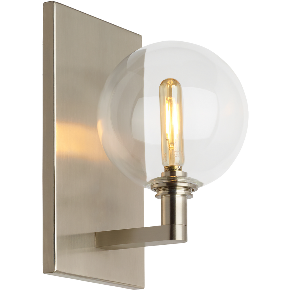 Gambit Single Wall Single Clear Satin Nickel Bulb Not Included
