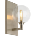 Gambit Single Wall Single Clear Satin Nickel Bulb Not Included