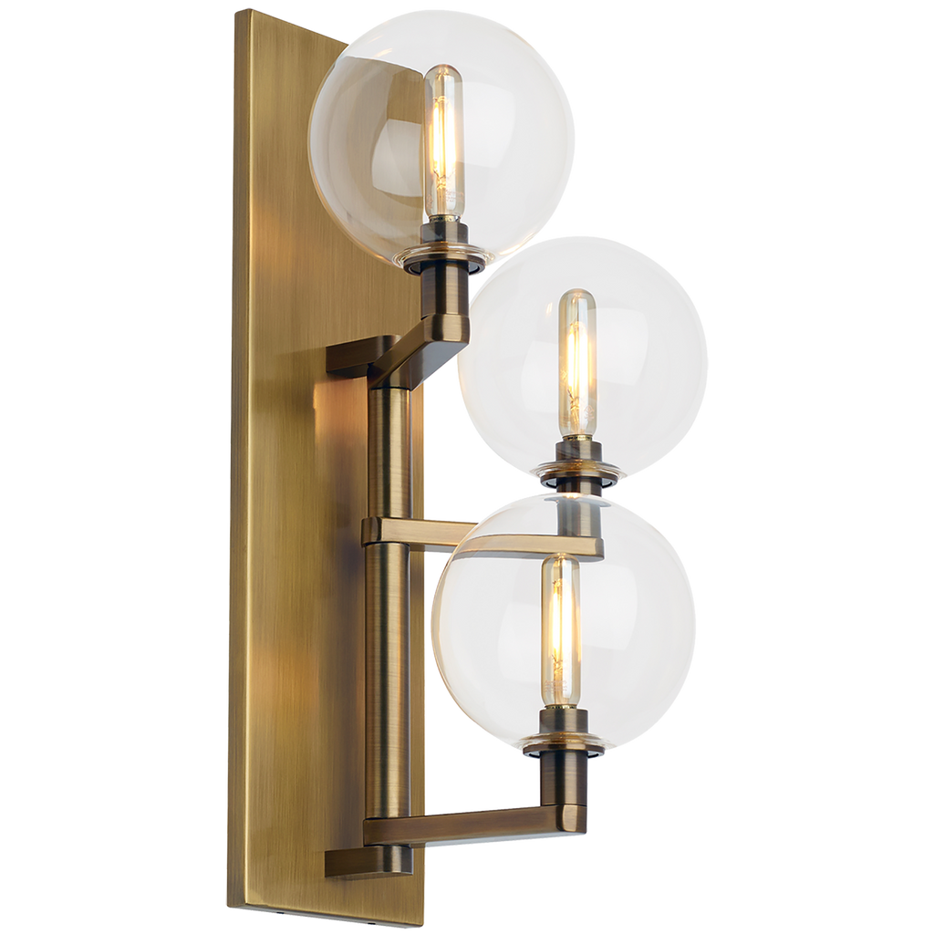 Gambit Triple Wall Triple Clear Aged Brass Bulb Not Included